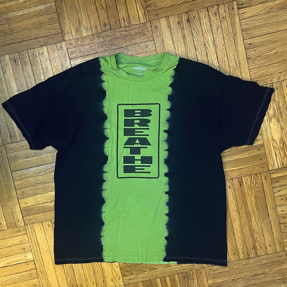 Black / Green Split Dye Text Graphic Tee XL | Pleasures Streetwear